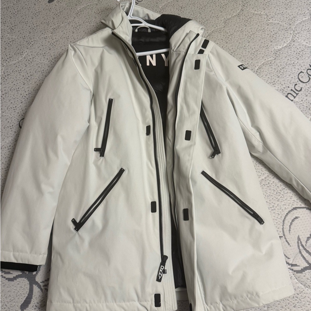 DKNY Ivory Jacket with Black Details